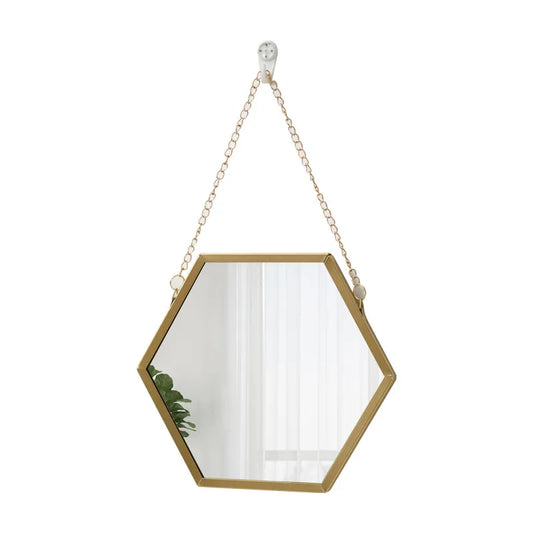 Geometric shaped acrylic mirror with hanging chain