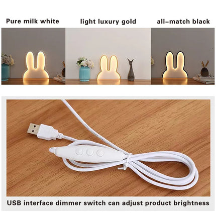 Lapin LED mural alimenté par USB