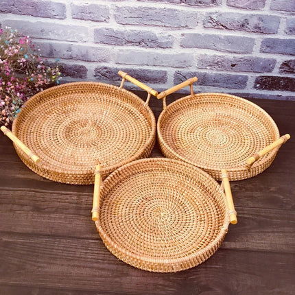 Set of 3 rattan storage trays also available individually