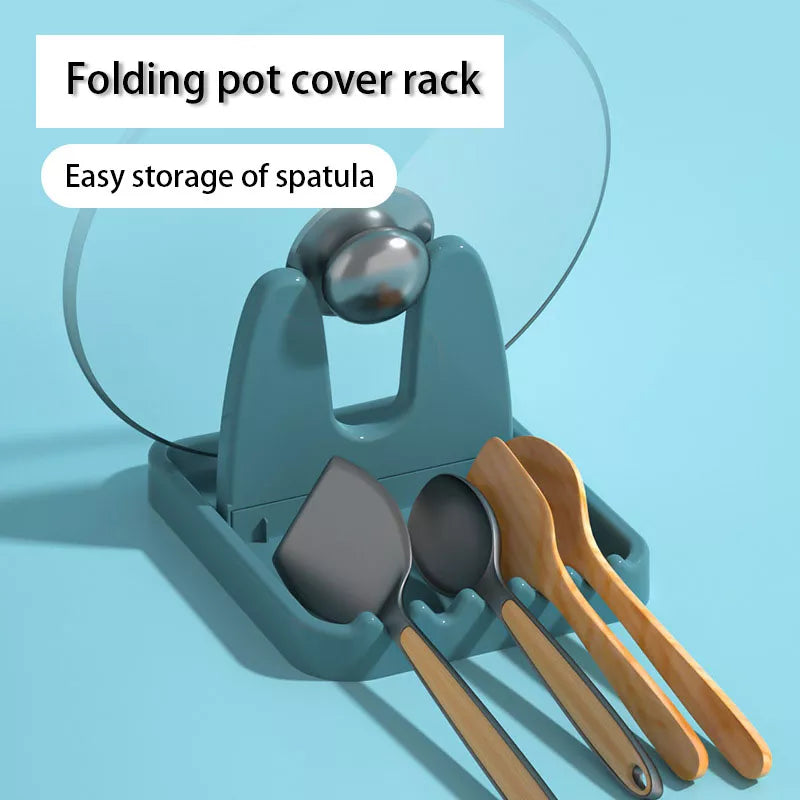 Soporte plegable multifuncional para utensilios de cocina