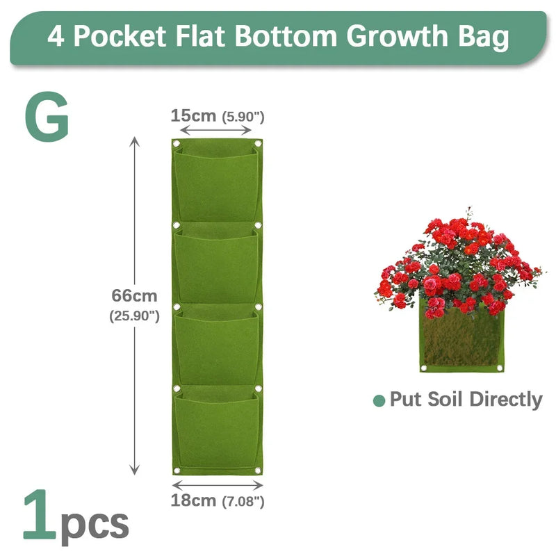 Jardinera vertical con bolsillos para plantarMacetas