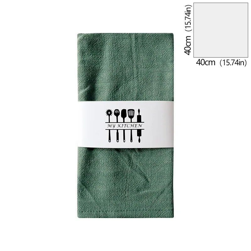 Servilleta de mezcla de algodón y lino de color sólido 40x40cmServilletas