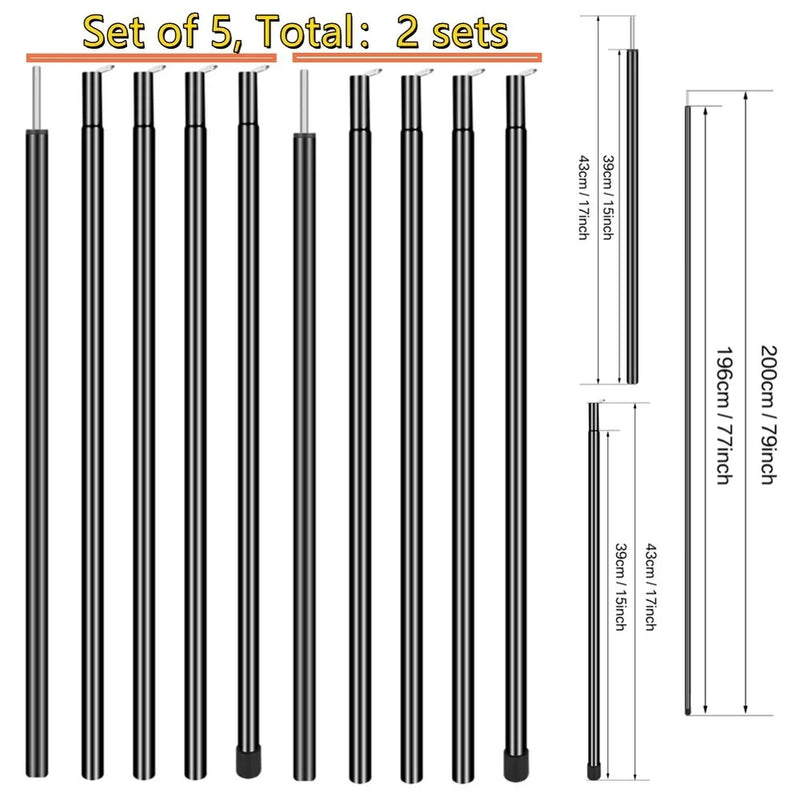 Postes telescópicos para tienda con varillas ajustablesPostesSporting Goods > Outdoor Recreation > Camping & Hiking > Tent Accessories > Tent Poles & Stakes > Tent Poles