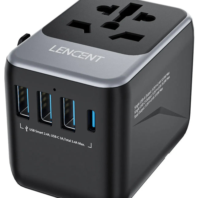 Adaptador de viaje universal 8 en 1 | 3 USB + USB-C (EU/UK/US/AUS) – 651FCRegletasElectronics > Electronics Accessories > Power > Travel Converters & Adapters
