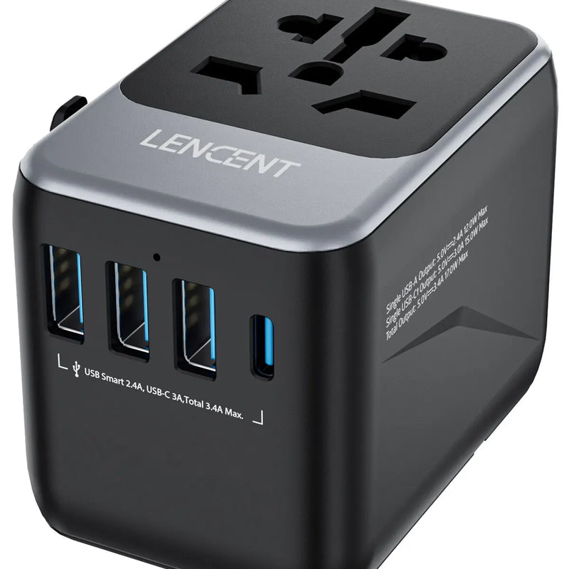 Adaptador de viaje universal 8 en 1 | 3 USB + USB-C (EU/UK/US/AUS) – 651FCRegletasElectronics > Electronics Accessories > Power > Travel Converters & Adapters