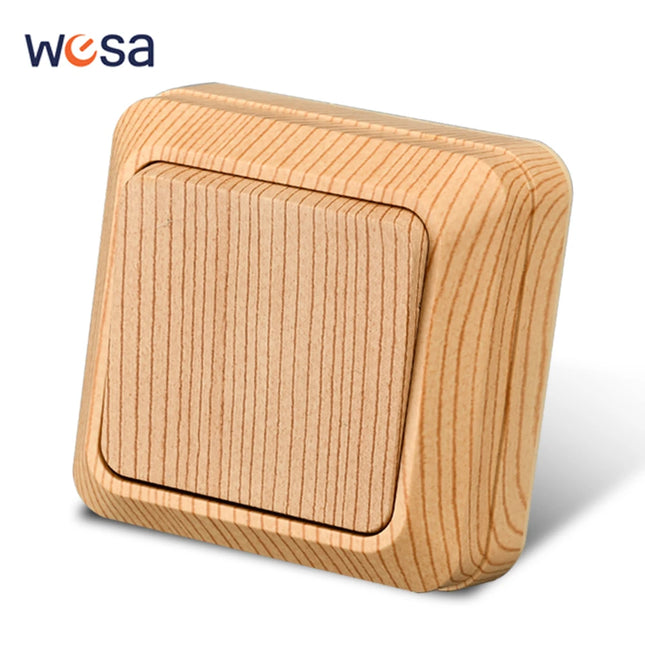 Enchufe de superficie con toma de tierra efecto madera (estándar UE 64×64 mm)EnchufesHardware > Power & Electrical Supplies > Power Outlets & Sockets > Wall Outlets