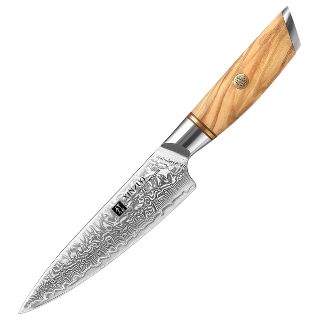 Cuchillo utilitario de 5 pulgadas acero damasco 73 capas mango de olivoCuchillosHome & Garden > Kitchen & Dining > Kitchen Tools & Utensils > Kitchen Knives