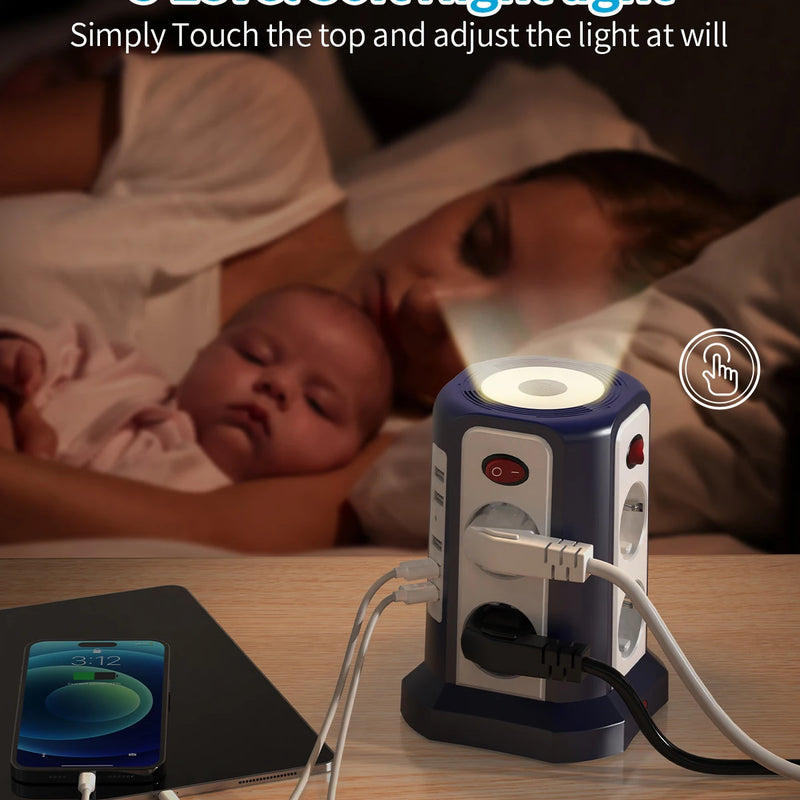 Torre de enchufes 8 tomas + 5 USB con interruptores individuales | cable 3 mRegletasElectronics > Electronics Accessories > Power > Power Strips & Surge Suppressors