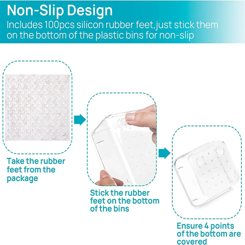 Divisores de cajones de plástico transparenteSeparadores