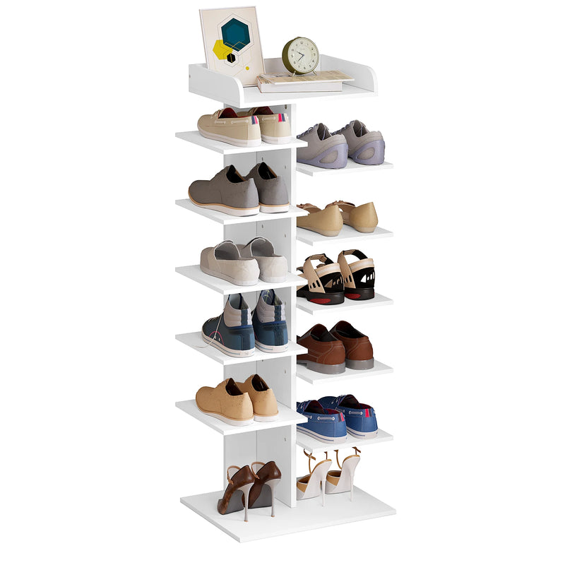 Zapatero blanco de 12 niveles, organizador compacto de maderaZapaterosHome & Garden > Household Supplies > Storage & Organization > Clothing & Closet Storage > Shoe Racks & Organizers > Shoe Organizers