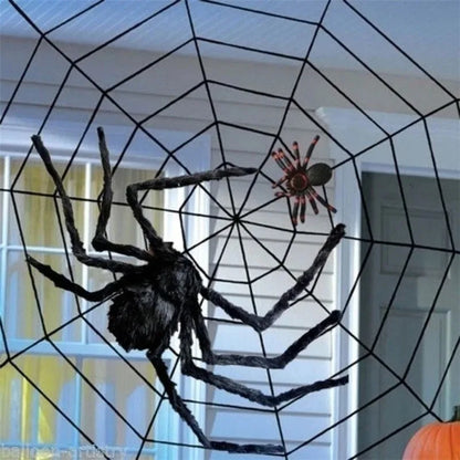 Araña de peluche negra gigante para decoraciones de exteriores