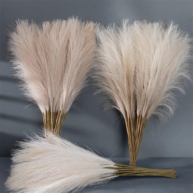 Artificial Fluffy Pampas Flowers with Brown Stem