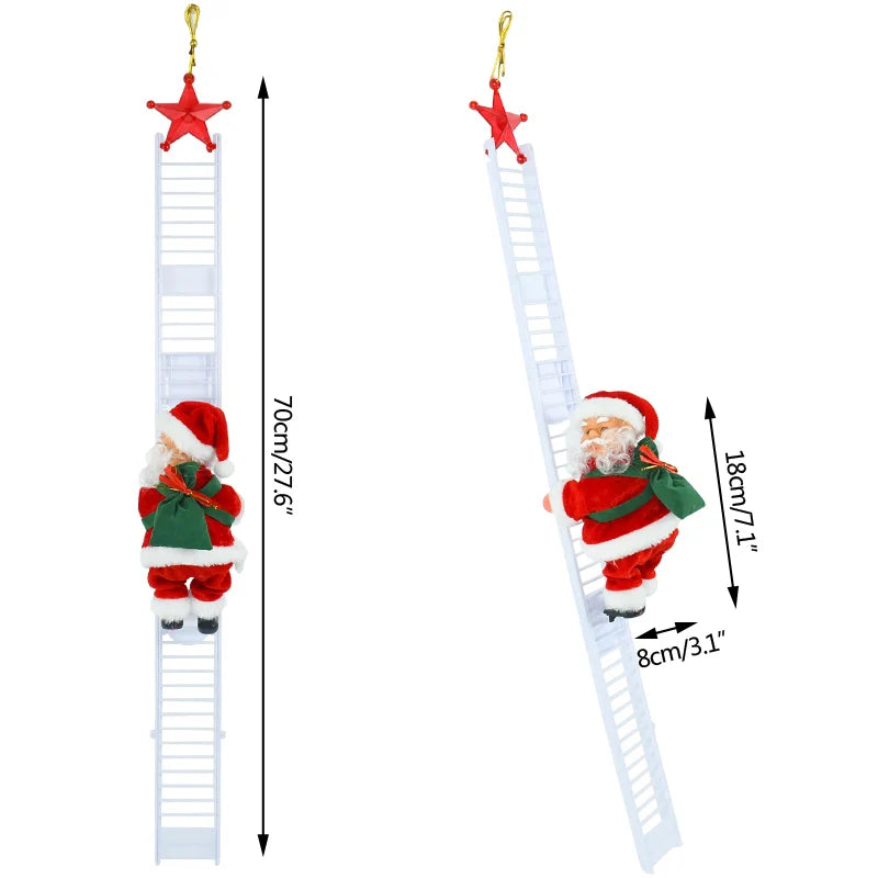 Escalera de muñeco de Papá Noel con música