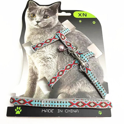 Nylon cat harness and leash set