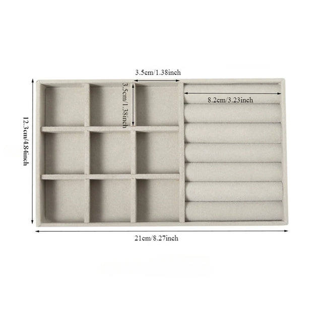 Bandeja de terciopelo para almacenamiento de joyas