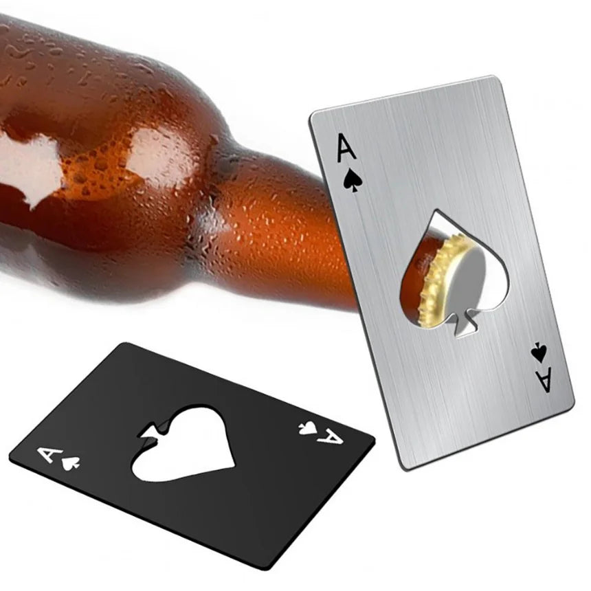 Abrebotellas de bolsillo creativo con diseño de inspiración en el póker