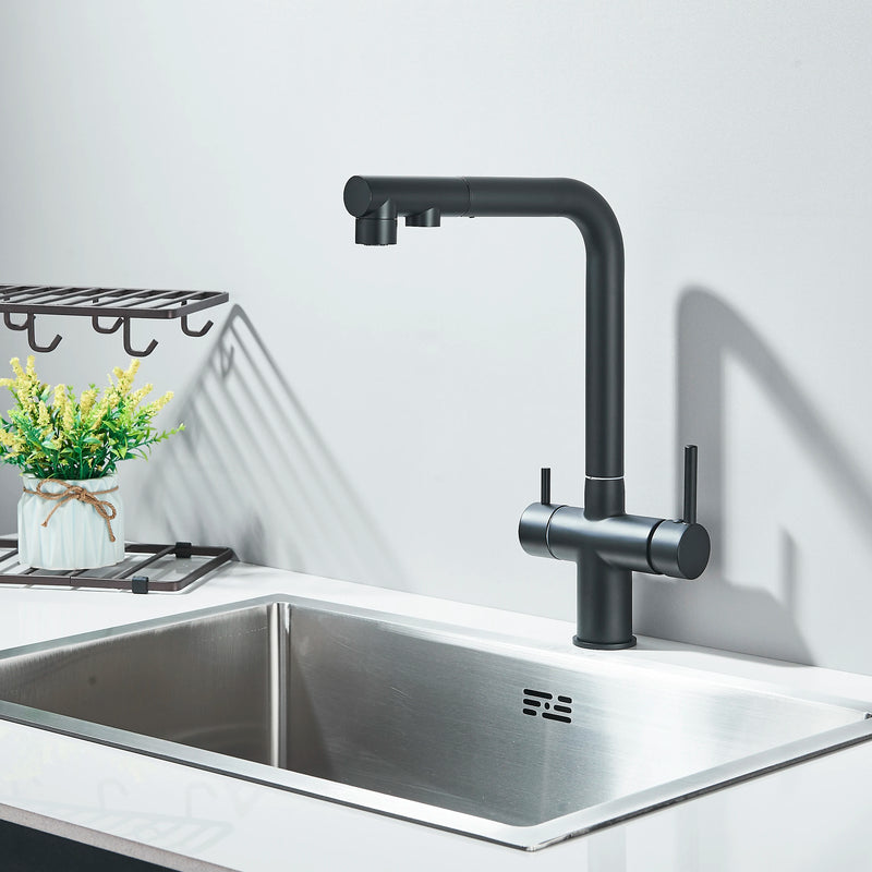 Grifo de cocina de filtración con mezcla de agua caliente y fríaGrifosHardware > Plumbing > Plumbing Fixtures > Faucets > Kitchen Sink Faucets