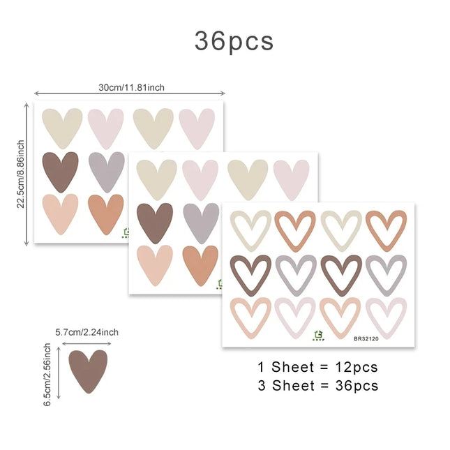 Colorful Hearts Wall Stickers