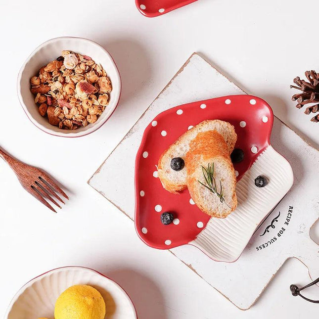 Vaisselle créative en céramique en forme de champignon