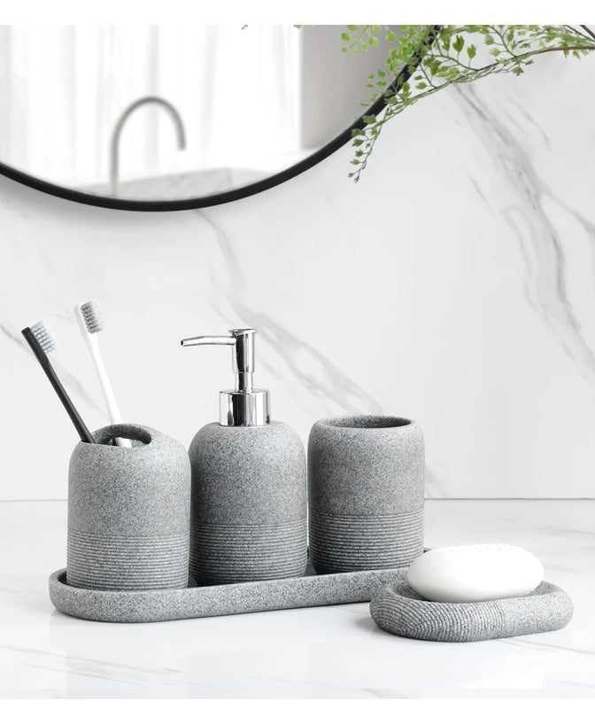 Set 5 piezas de accesorios para bañoDispensadores de jabónHome & Garden > Bathroom Accessories > Bathroom Accessory Sets