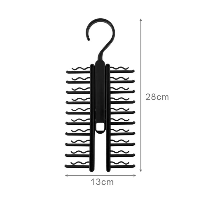 Percha con clip de almacenamiento de corbatas giratorio 360 grados