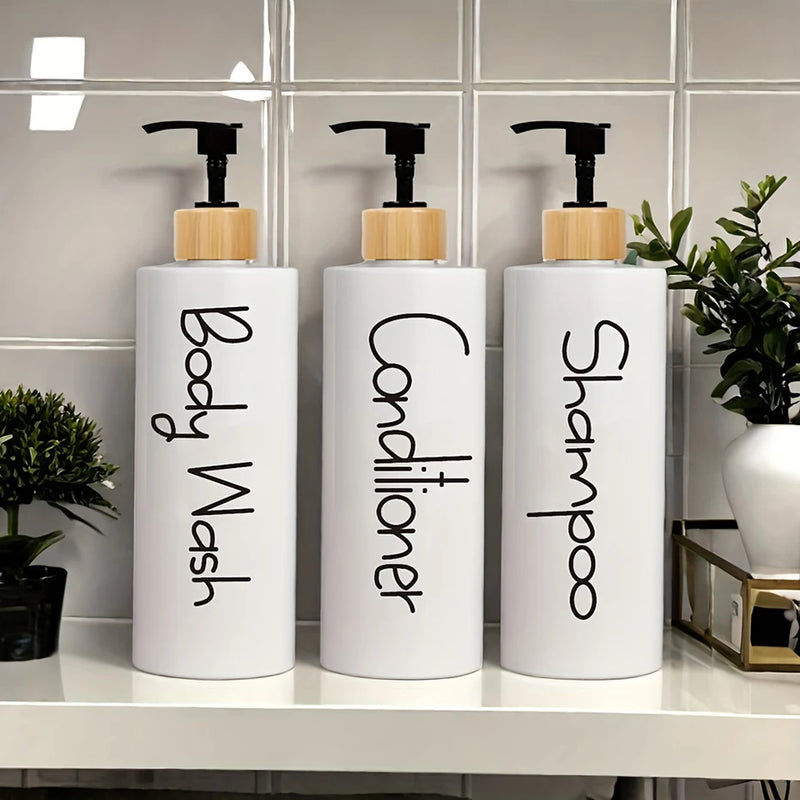Pack de 3 botellas con dosificador para gel, champú y acondicionadorDispensadores de jabónHome & Garden > Bathroom Accessories > Soap & Lotion Dispensers