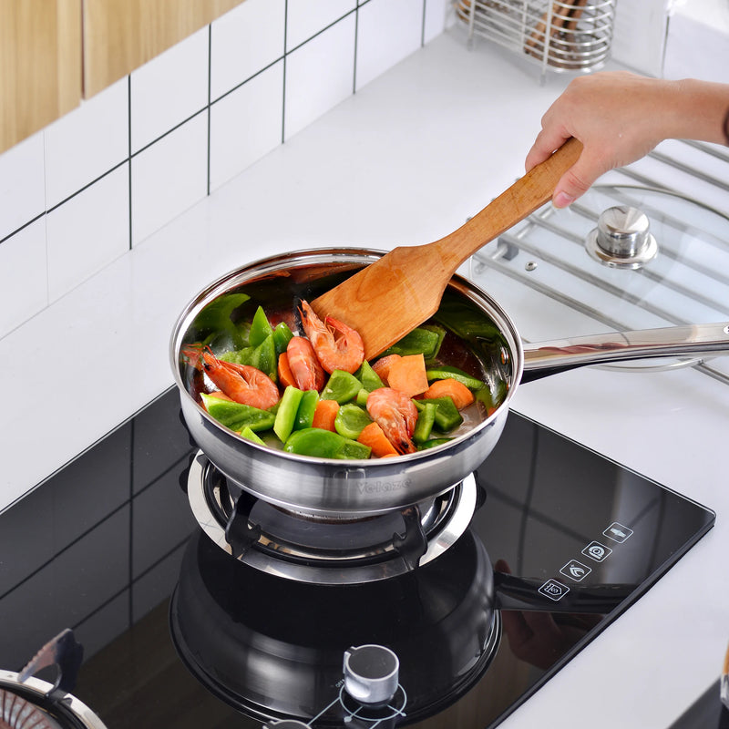 Juego de ollas y sartenes de acero inoxidable 12 piezas con tapas de cristal | Compatible con inducciónOllasHome & Garden > Kitchen & Dining > Cookware & Bakeware > Cookware > Cookware Sets