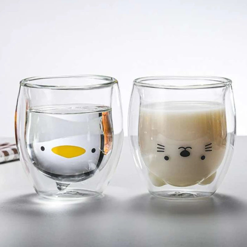 Vaso de vidrio de doble capa con diseño de animalesVasosHome & Garden > Kitchen & Dining > Tableware > Drinkware > Tumblers