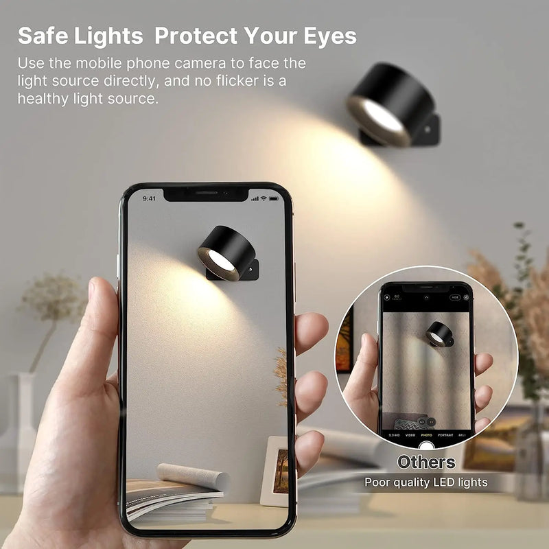 Candelabros LED de pared, 3 niveles de brillo, táctil giratorio de 360°Lámparas de pared