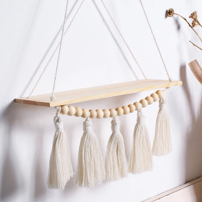 Estanterías decorativas para pared colgantes de madera estilo boho