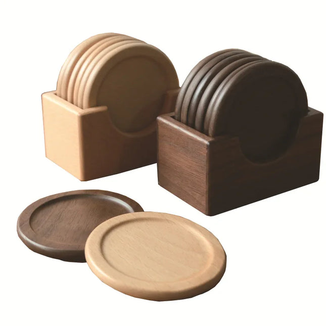 Solid Walnut Wood Coaster Set