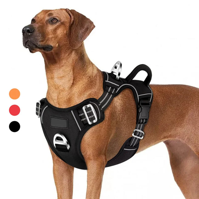 Reflective dog harness with handle