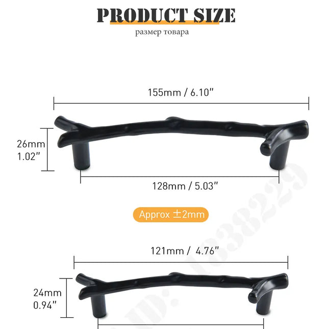 Boutons et poignées de meubles en branche d'arbre