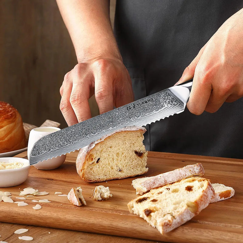 Cuchillo de pan profesional de acero de Damasco 8" con mango G10CuchillosHome & Garden > Kitchen & Dining > Kitchen Tools & Utensils > Kitchen Knives > Bread Knives