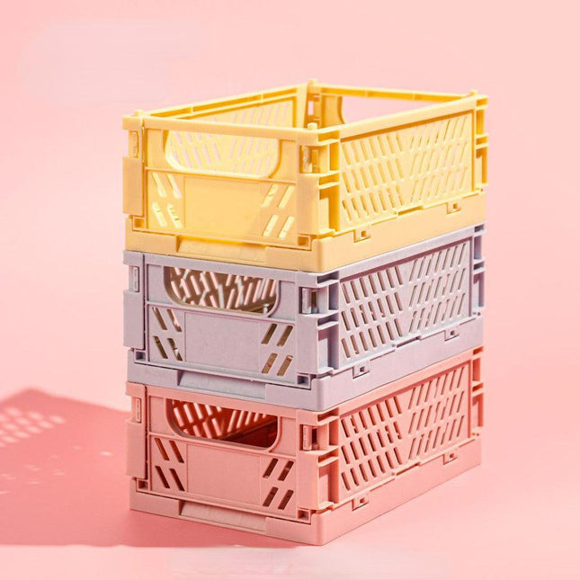 Plastic Foldable Storage Stackable Baskets