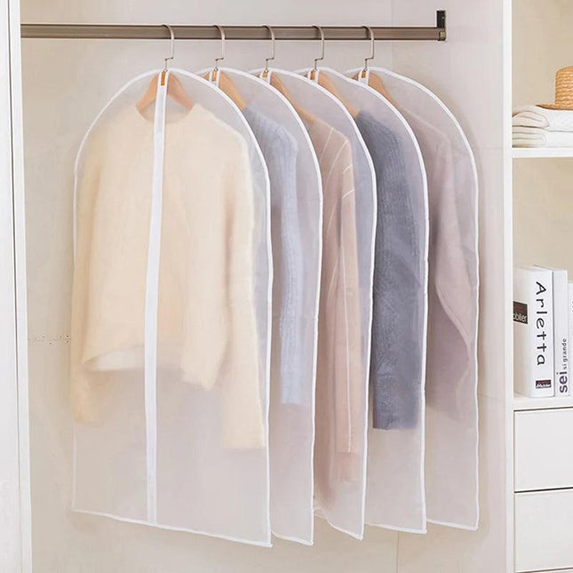 Transparent anti-dust and moisture hanging clothes cover