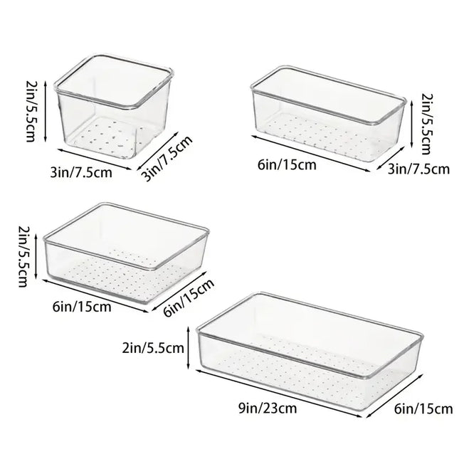 Clear plastic drawer dividers