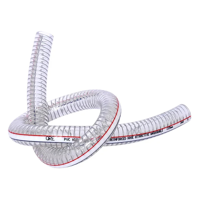 Manguera flexible de PVC transparente con alambre de aceroTubos y conexiones