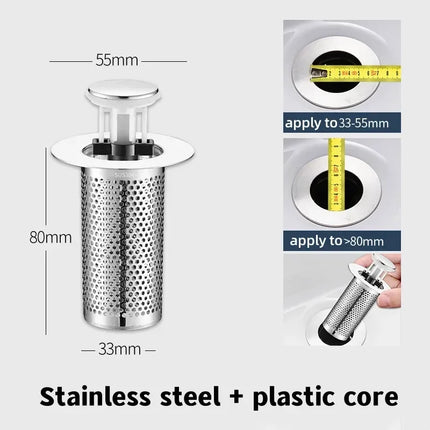 Stainless Steel Pop-Up Drain Strainer