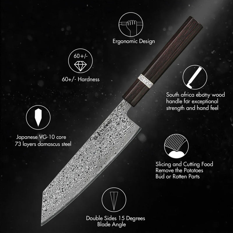 Cuchillo kiritsuke japonés de 7 pulgadas de acero Damasco forjado a manoCuchillosHome & Garden > Kitchen & Dining > Kitchen Tools & Utensils > Kitchen Knives