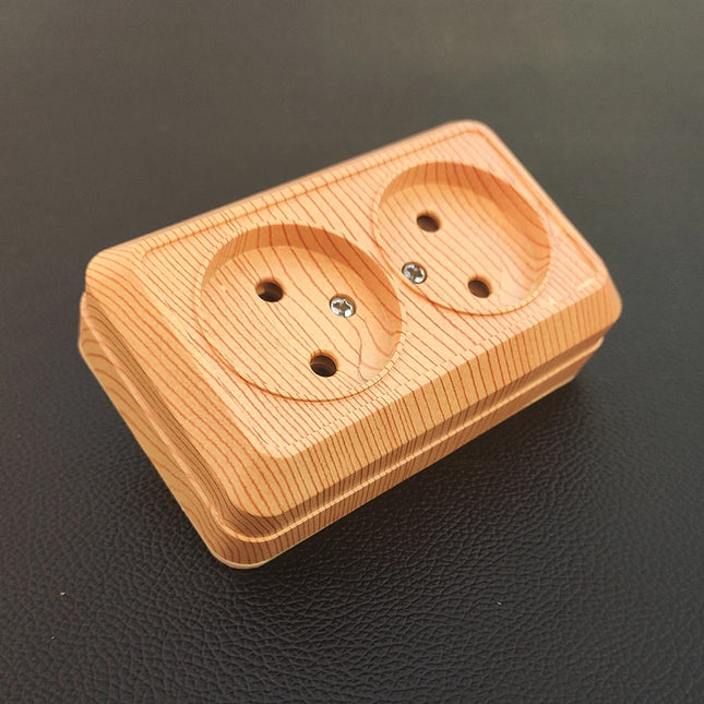 Enchufe de superficie con toma de tierra efecto madera (estándar UE 64×64 mm)EnchufesHardware > Power & Electrical Supplies > Power Outlets & Sockets > Wall Outlets