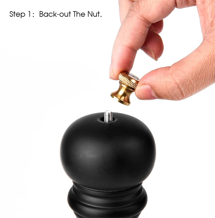 Juego de 2 piezas de molinillo de sal y pimienta de madera con rotor de cerámica ajustableEspecierosHome & Garden > Kitchen & Dining > Kitchen Tools & Utensils > Spice Grinders