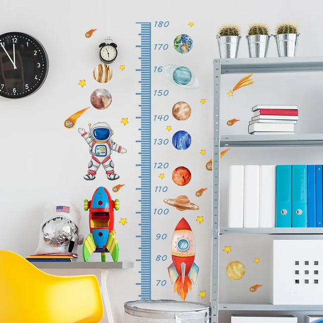 Astronaut design height record wall sticker