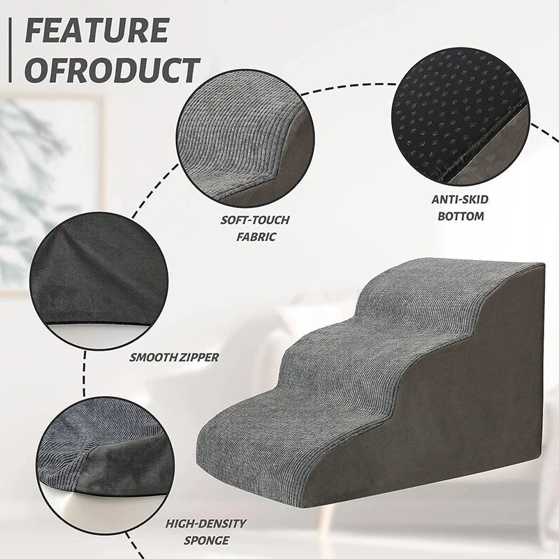 Escalera de espuma viscoelástica para perros, desmontable y lavableAccesorios