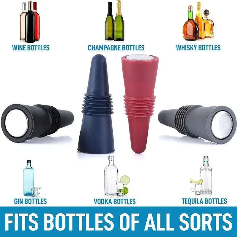 Set de 5 tapones de silicona para botellas – reutilizables, antifugas y multiusosTaponesHome & Garden > Kitchen & Dining > Barware > Bottle Caps > Screw-On Bottle Caps