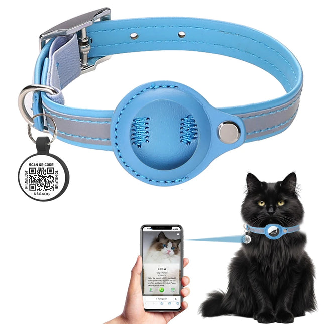 Collar para gatos con soporte gps y etiqueta QR