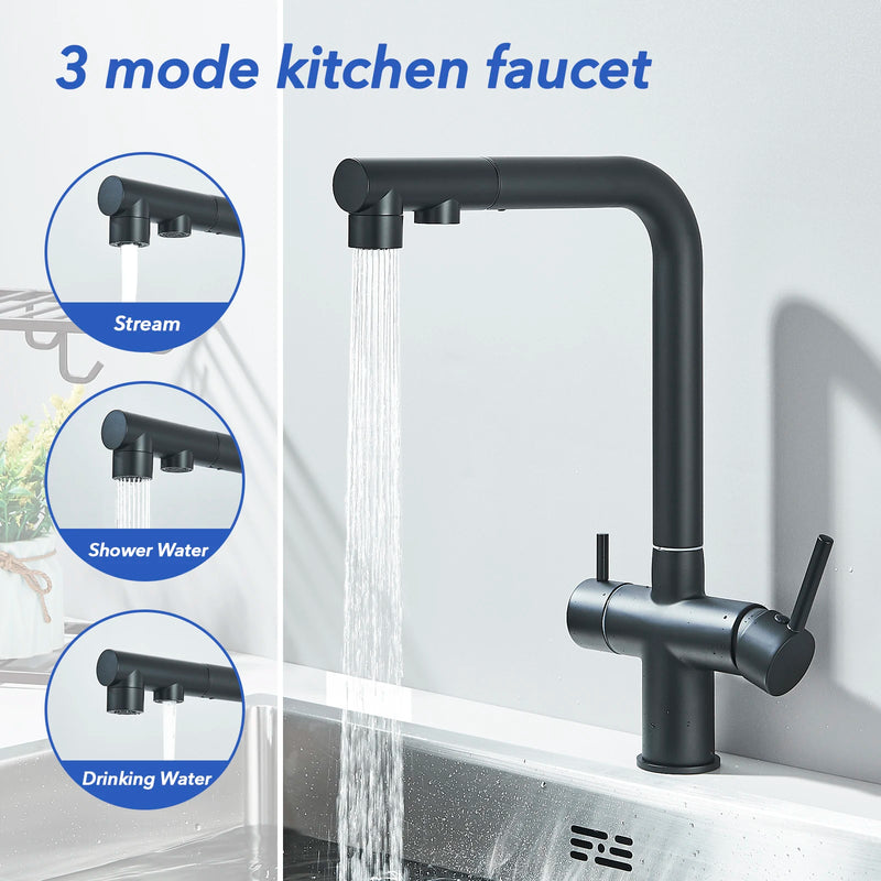 Grifo de cocina de filtración con mezcla de agua caliente y fríaGrifosHardware > Plumbing > Plumbing Fixtures > Faucets > Kitchen Sink Faucets
