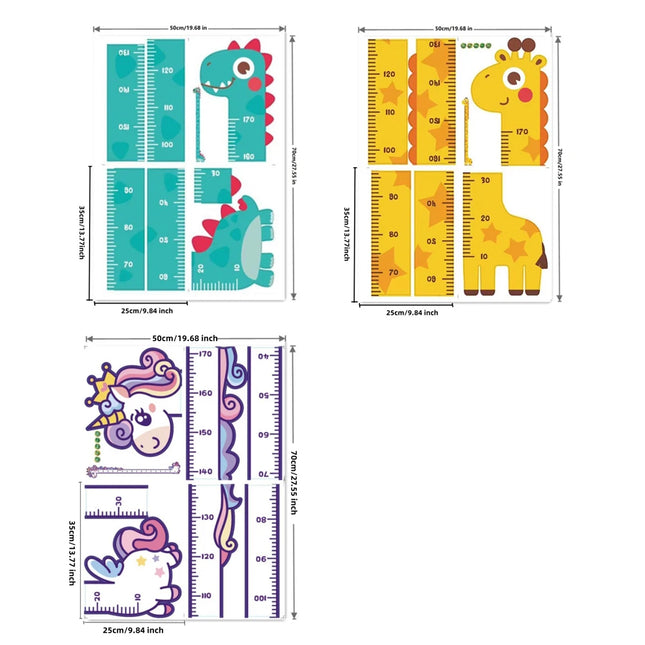 Pegatina de registro de altura con diseño de animales