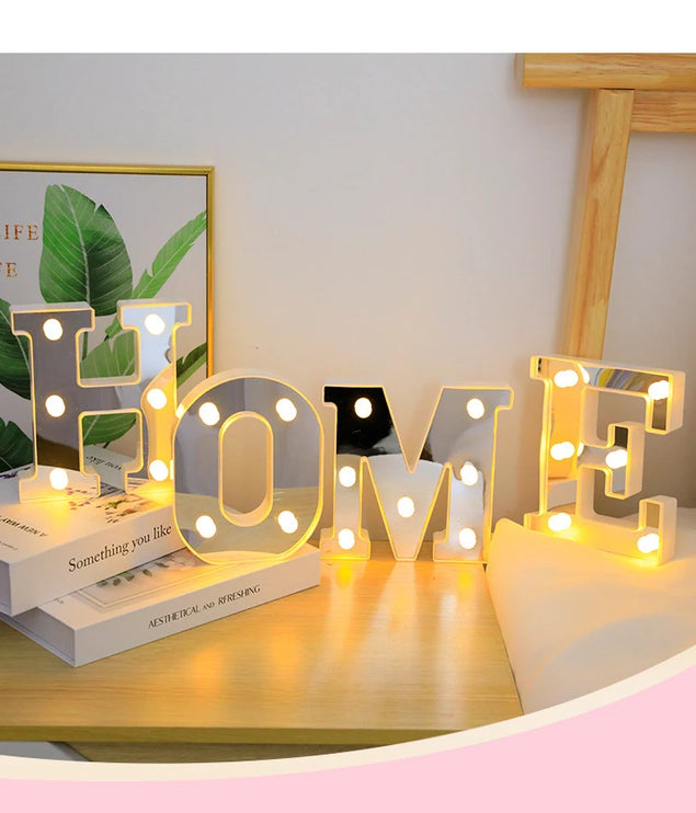 Silver LED letter lights