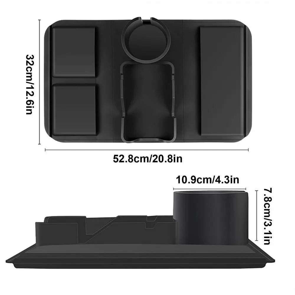 Silicone Armrest Tray with Non-Slip Coaster